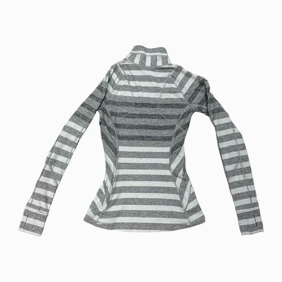 LULULEMON NWT! RACE YOUR PACE QUARTER ZIP WITH GRAY STRIPES SIZE 4