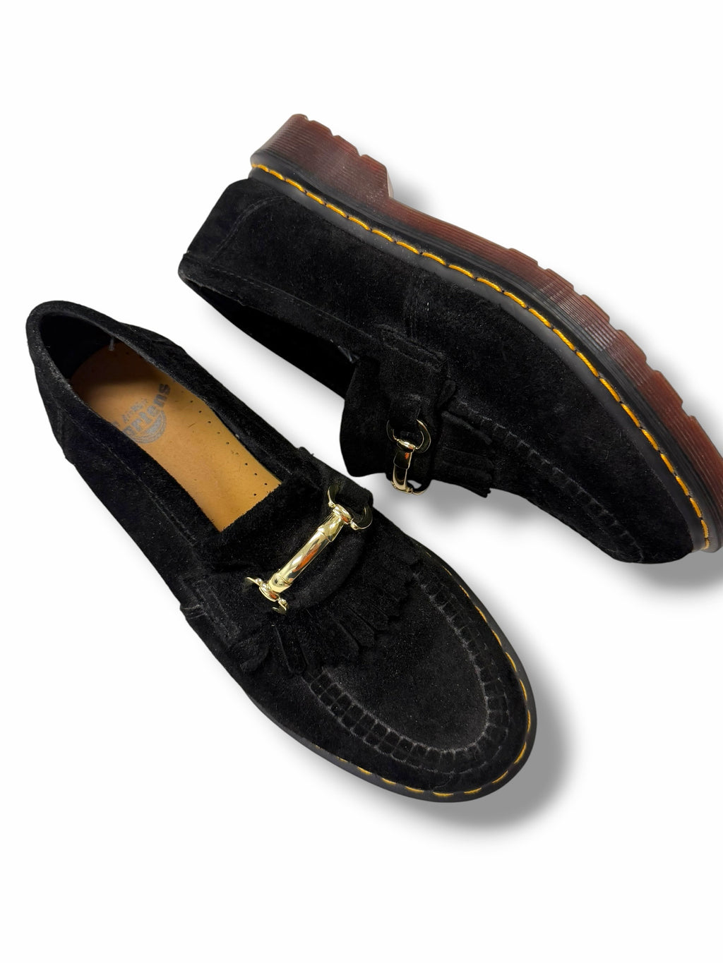 DR MARTENS ADRIAN SNAFFLE SUEDE LEATHER KILTIE BLACK LOAFERS WOMENS SIZE 10