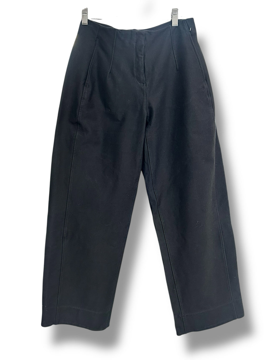 LULULEMON ULITECH TWILL MID RISE BARREL LEG BLACK TROUSERS SIZE SMALL