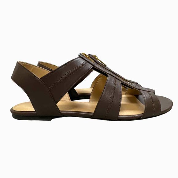 MICHAEL KORS NIB! BERKLEY FLAT BROWN SANDAL SIZE 8