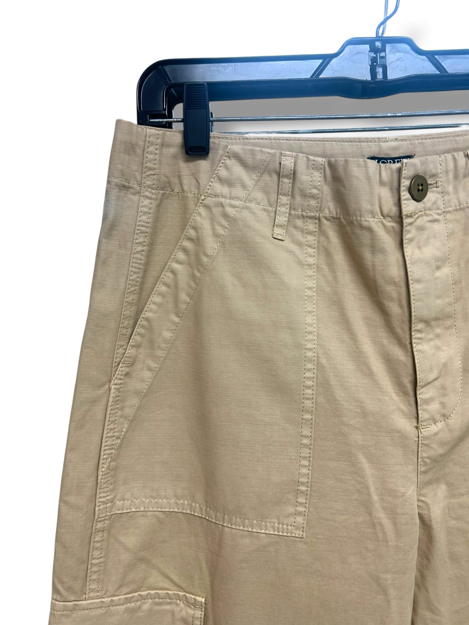NWT J.CREW RELZED FIT CARGO UTILITY WIDE LEG TAN KHAKI PANTS SIZE 28