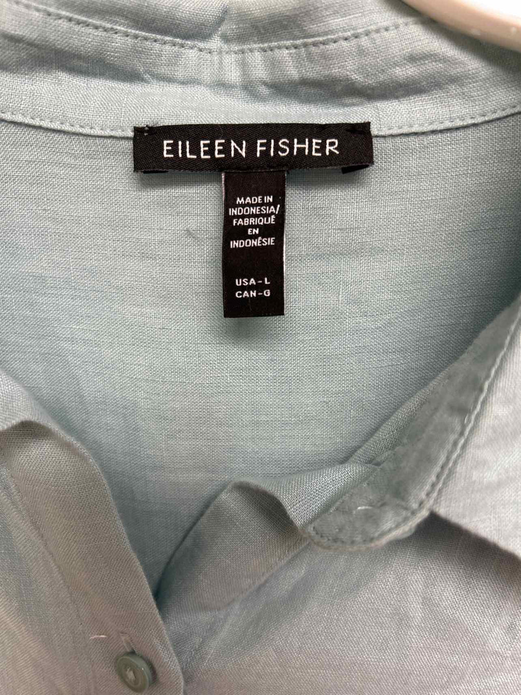 EILEEN FISHER ORGANIC LINEN BUTTON TUNIC SIZE: L