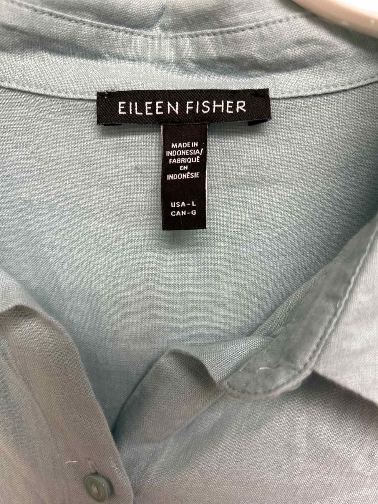 EILEEN FISHER ORGANIC LINEN BUTTON TUNIC SIZE: L