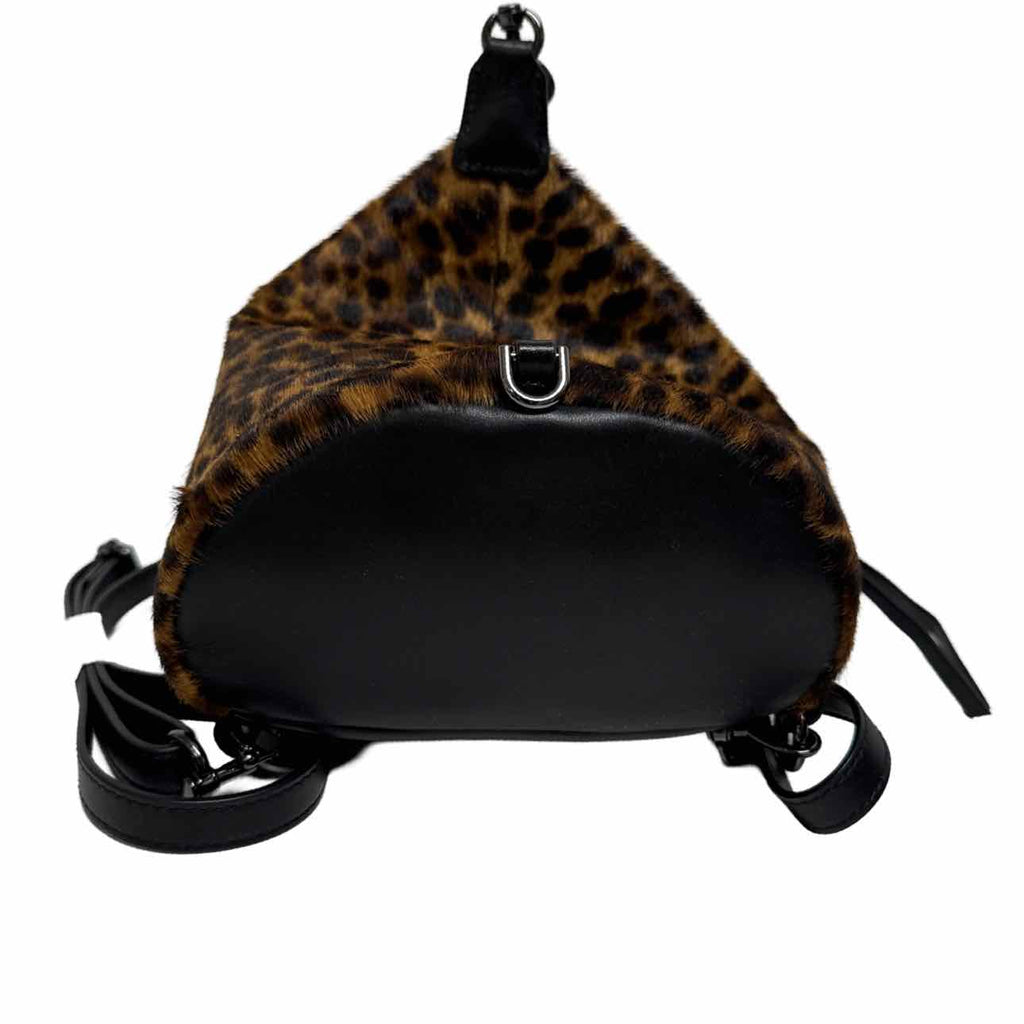 REBECCA MINKOFF NWT! CONVERTIBLE MINI JULIAN BACKPACK IN CALF HAIR LEOPARD