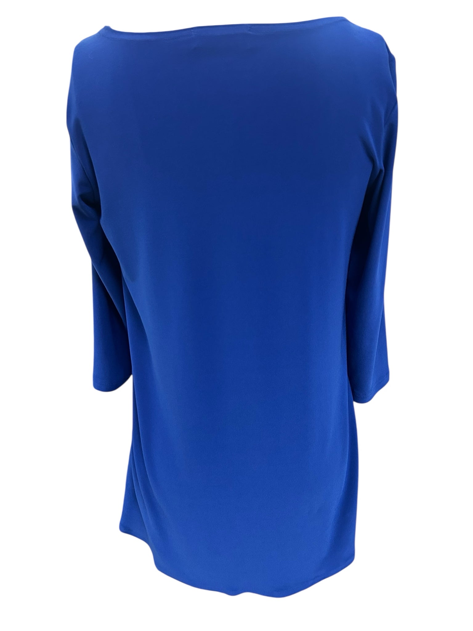 SIMPLI COBALT BLUE ASSYMETRICAL 3/4 SLEEVE WITH CUT OUT BLOUSE SIZE 6