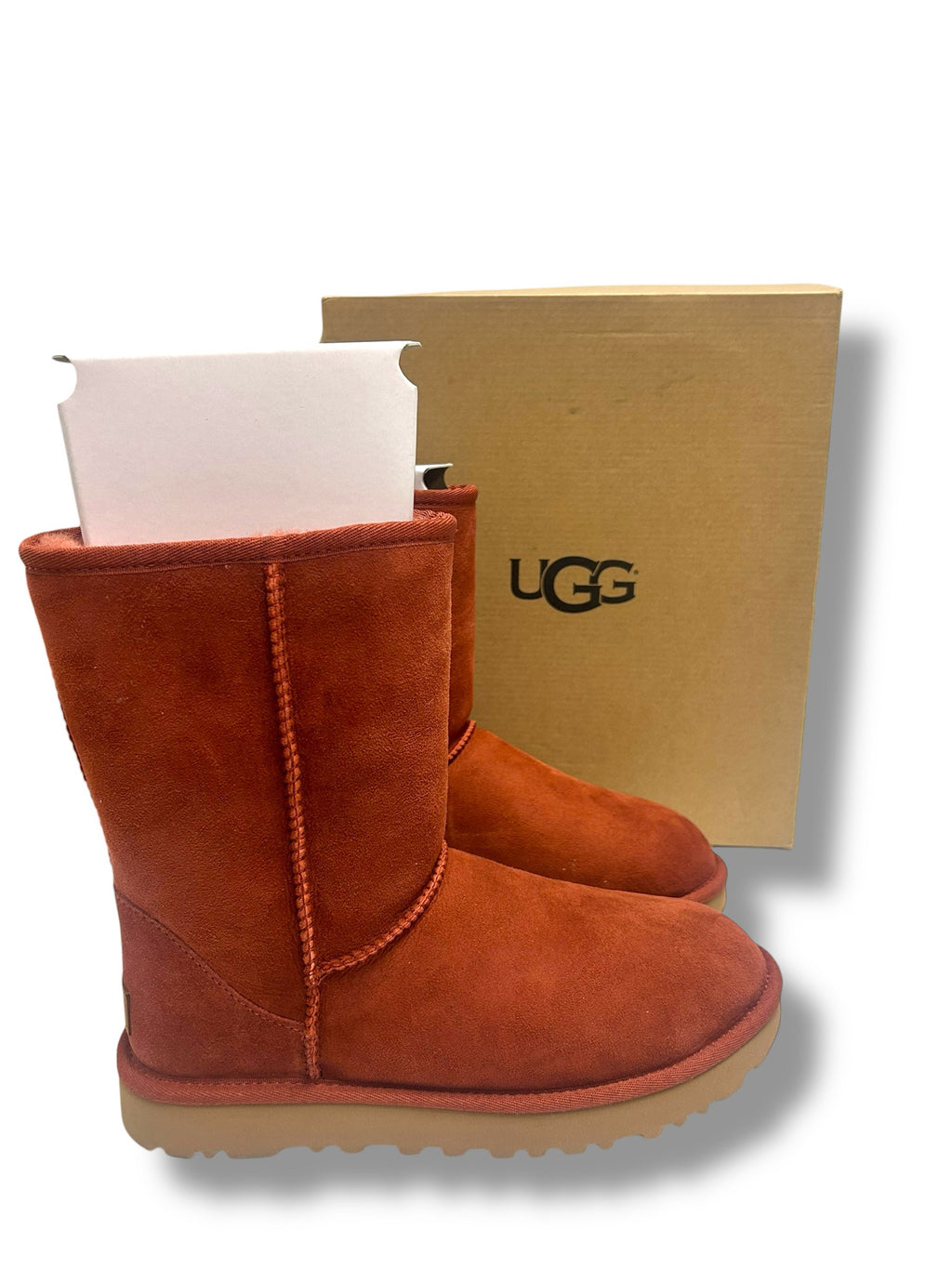 NEW IN BOX UGG SPICE BROWN CLASSIC SHORT PULL ON BOOTS SIZE 8