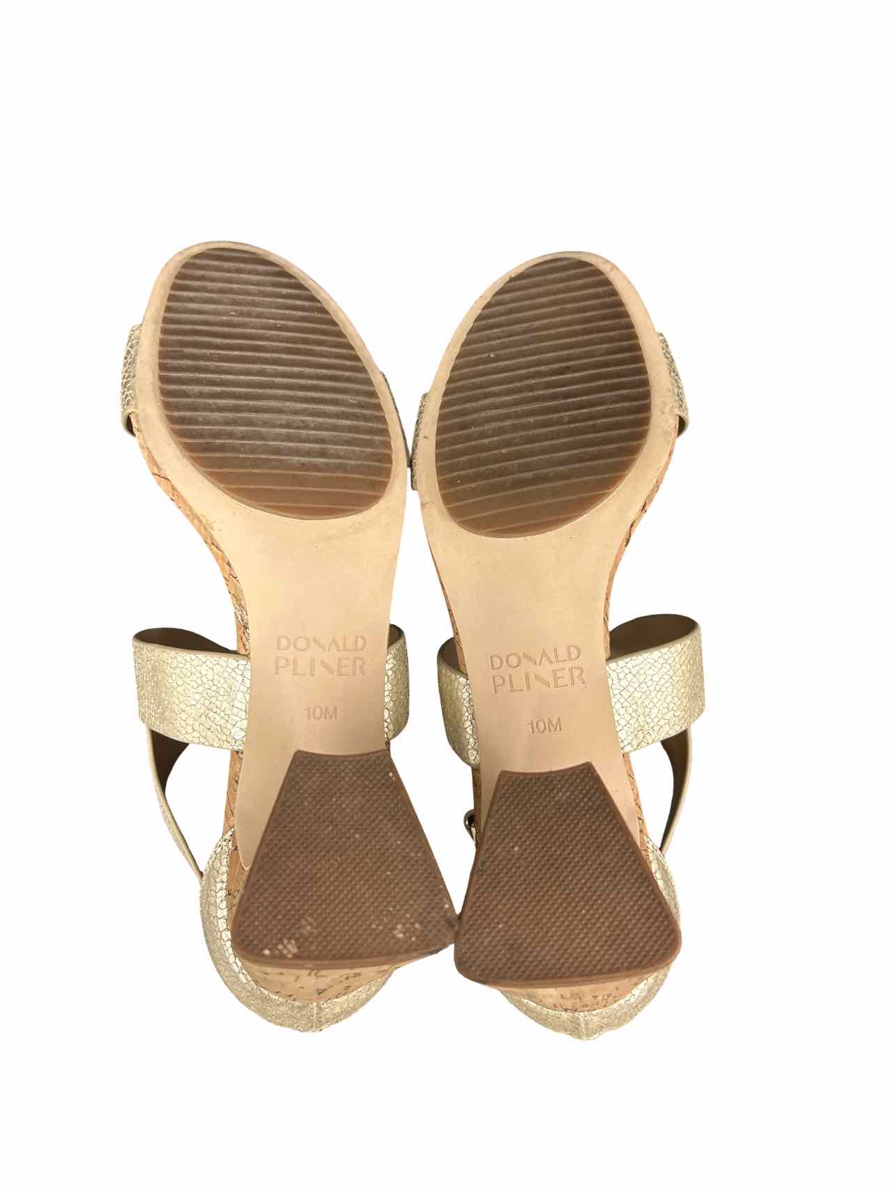 DONALD PLINER HELEN STRAP OPEN TOE BLOCK CORK HEEL SIZE: 10