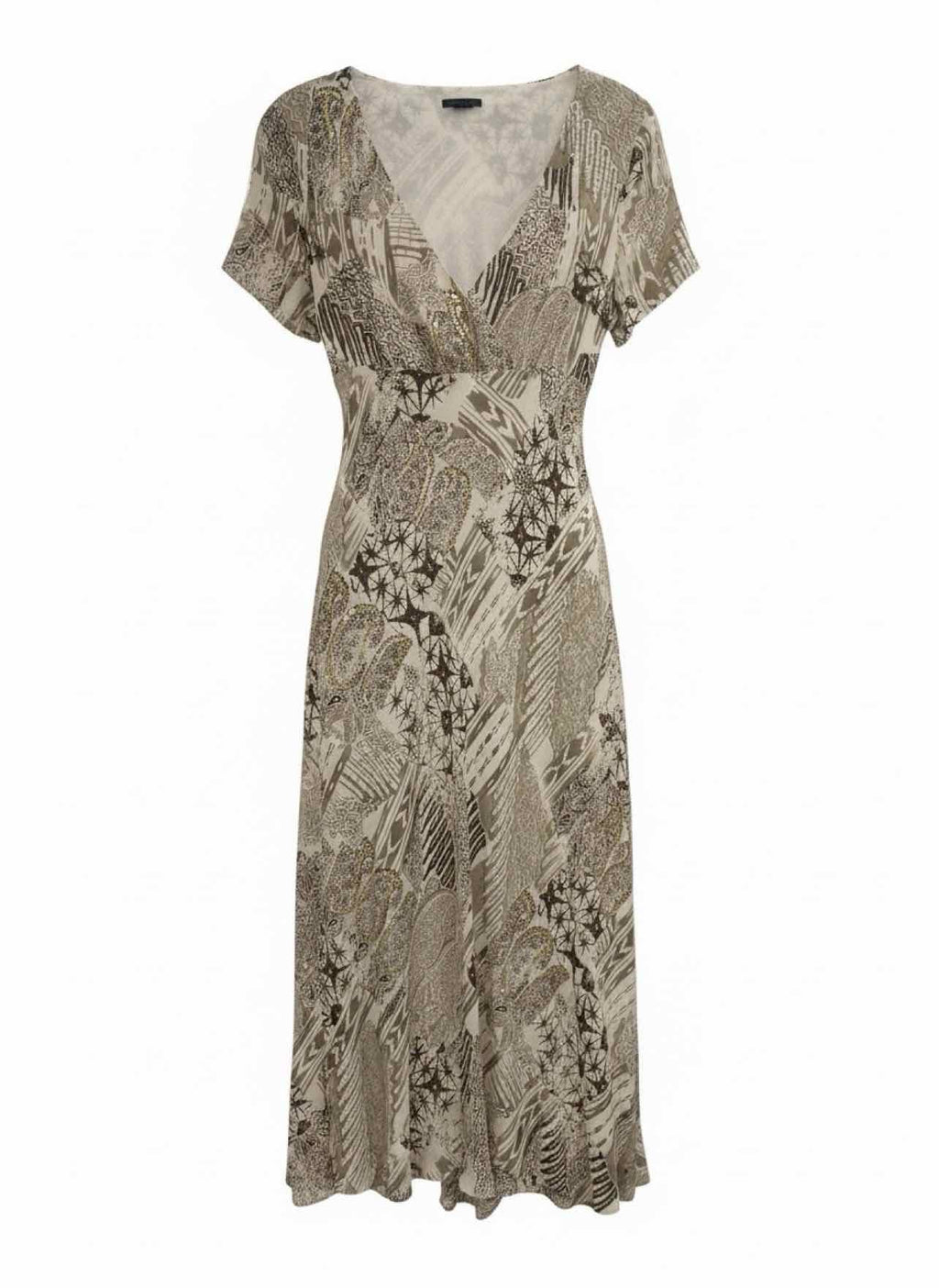 ANTHROPOLOGIE LAPIS SILK V-NECK SS MAXI DRESS SIZE: S