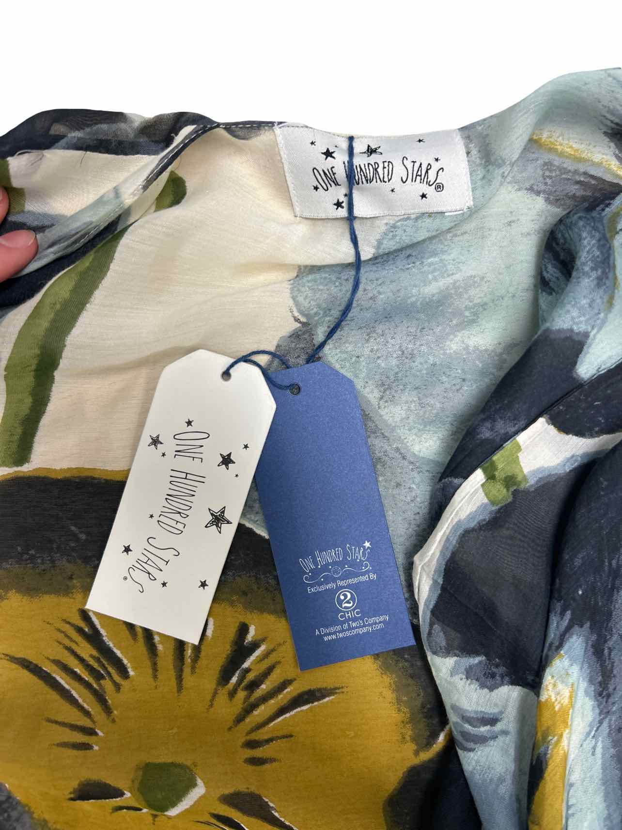 ONE HUNDRED STARS NWT PANSY LONG KIMONO DUSTER 20723-PAN SIZE: OS