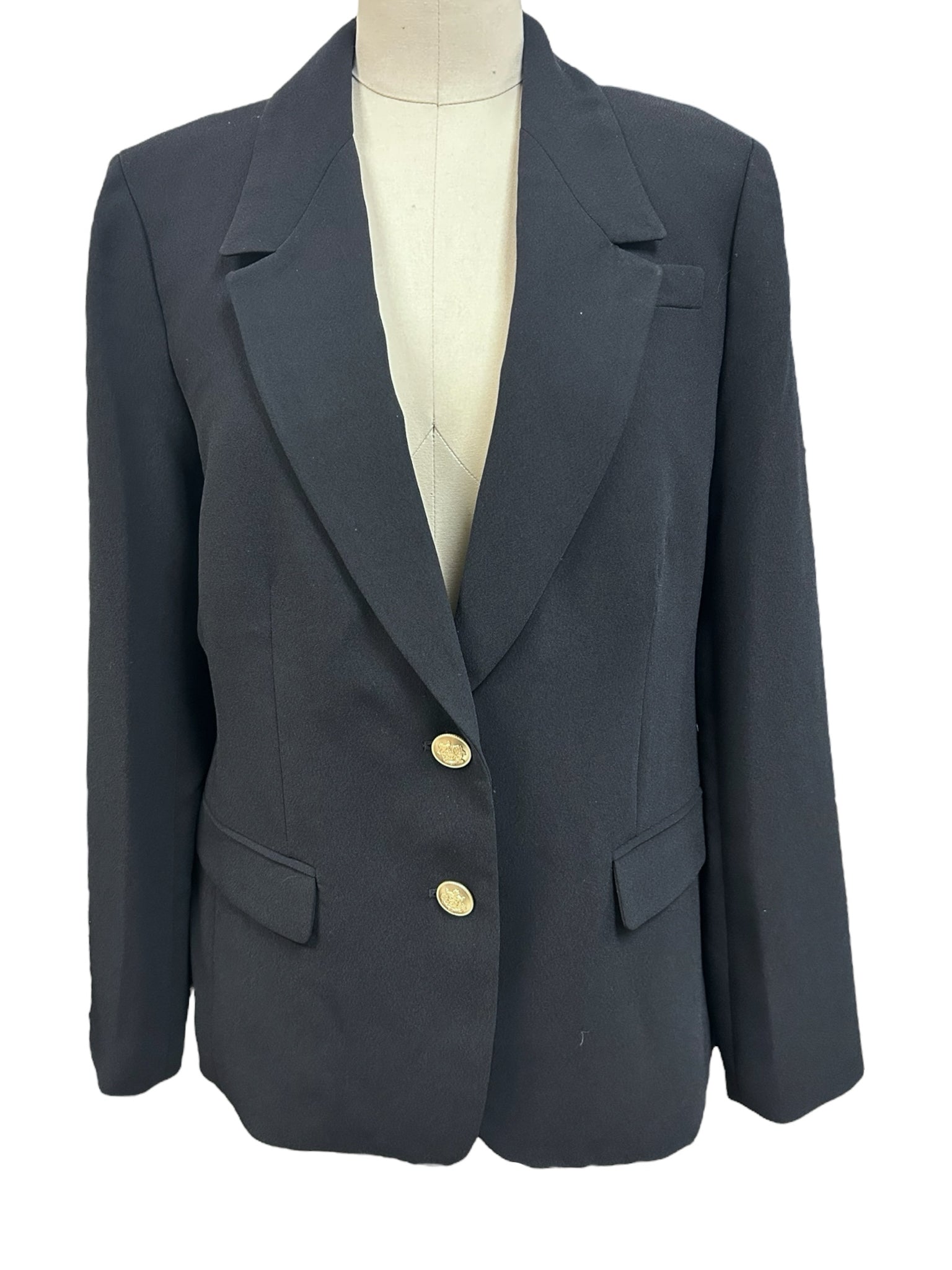 JCREW WILLA CITY CREPE BLAZER BLACK GOLD SIZE 12