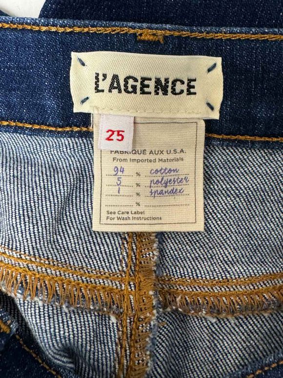 L'AGENCE SADA HIGH RISE CROP DENIM JEANS IN SEQUOIA SIZE 25