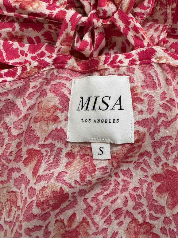 MISA MORRISON FLORAL RUFFLE PINK DRESS SIZE S