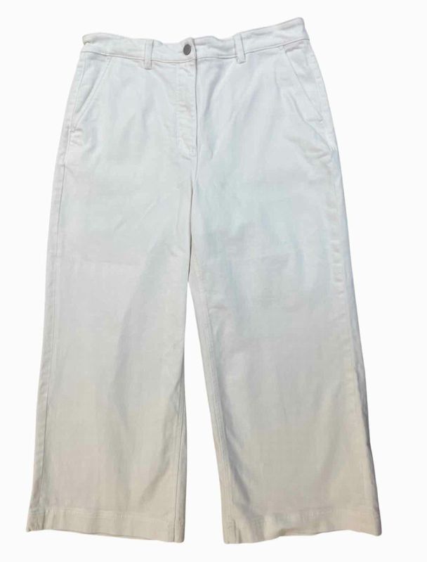 EVERLANE CROPPED WIDE LEG WHITE DENIM SIZE 16