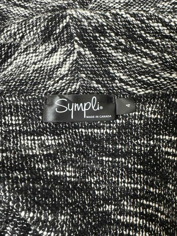 SYMPLI WEIGHT OFF THE SHOULDER CROP BLACK/WHITE SWEATER SIZE 4