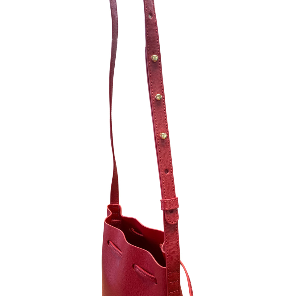 MANSUR GAVRIEL RED FLAMMA FLAME MINI BUCKET BAG
