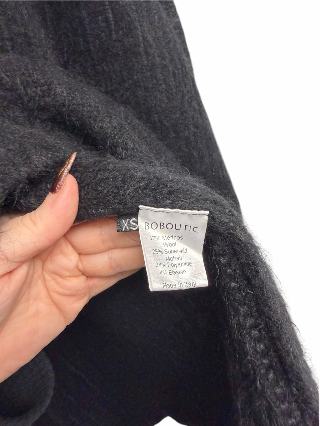 NWT GARMENTORY BOBOUTIC VOLCANO BLACK KNIT MOHAIR MIDI SKIRT SIZE XS