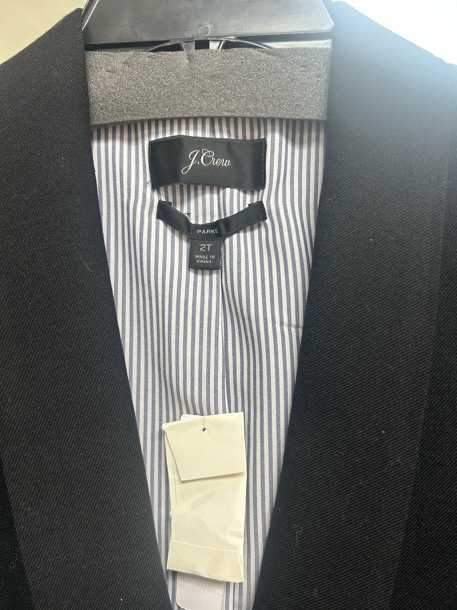 NWT J.CREW PARKE BLACK WOOL BLEND BLAZER SIZE 2 TALL