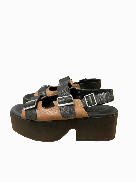 FREE PEOPLE FOLLOW YOUR OWN PLATFORM SANDAL BLACK/BROWN 40