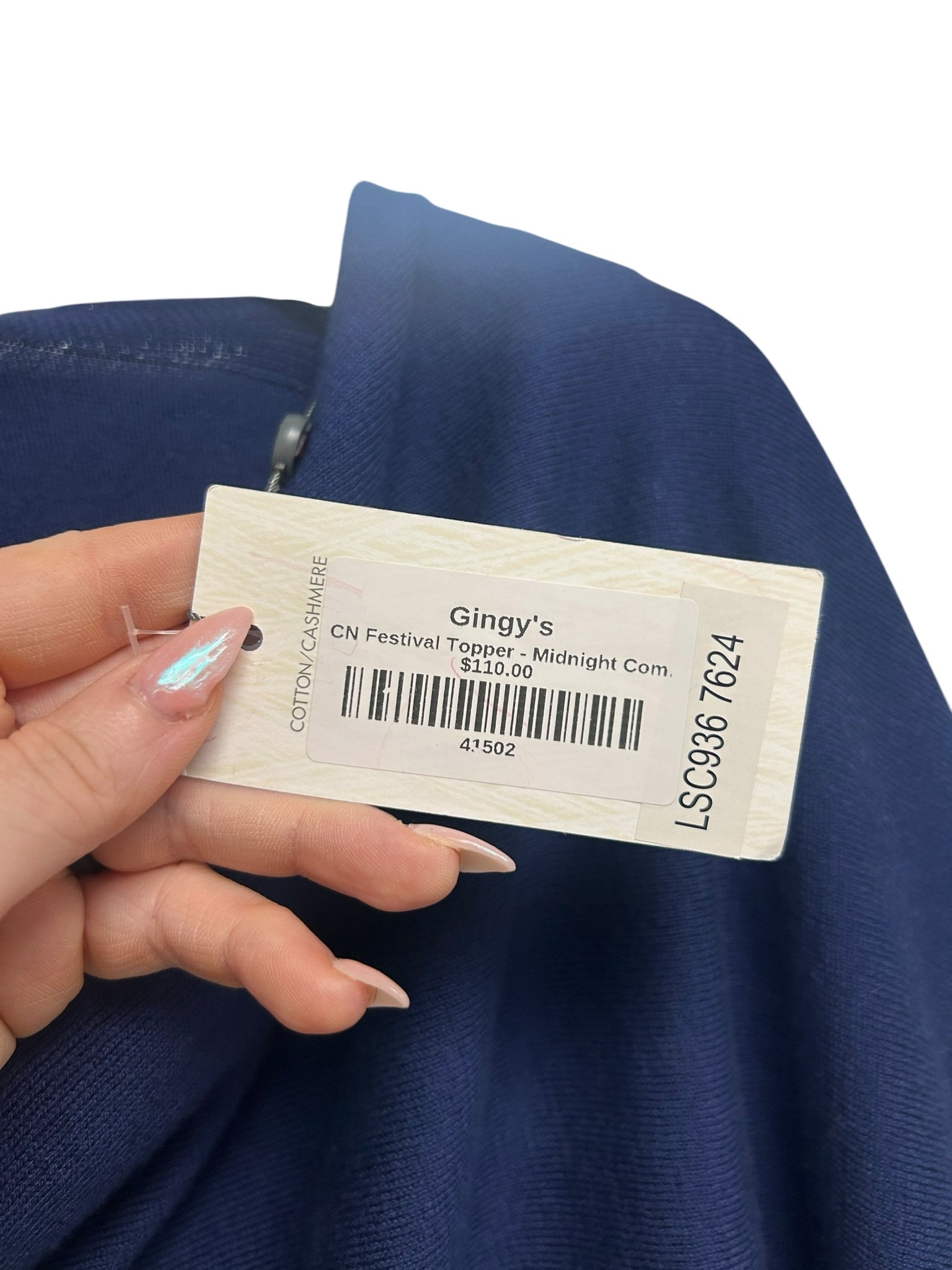 NWT CAROLINE GRACE CASHMERE MIDNIGHT NAVY FESTIVAL TOPPER PONCHO