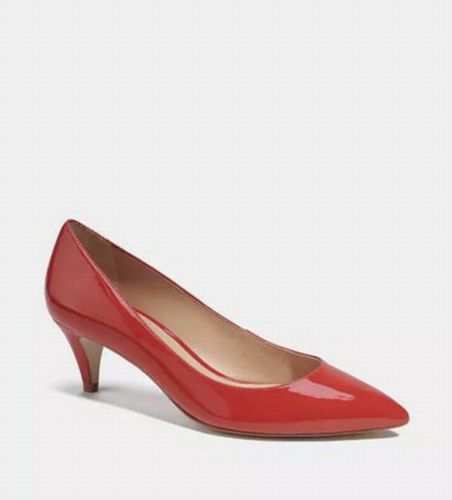 NIB COACH SLOANE PATENT LEATHER KITTEN HEEL SPORTS RED SIZE 8