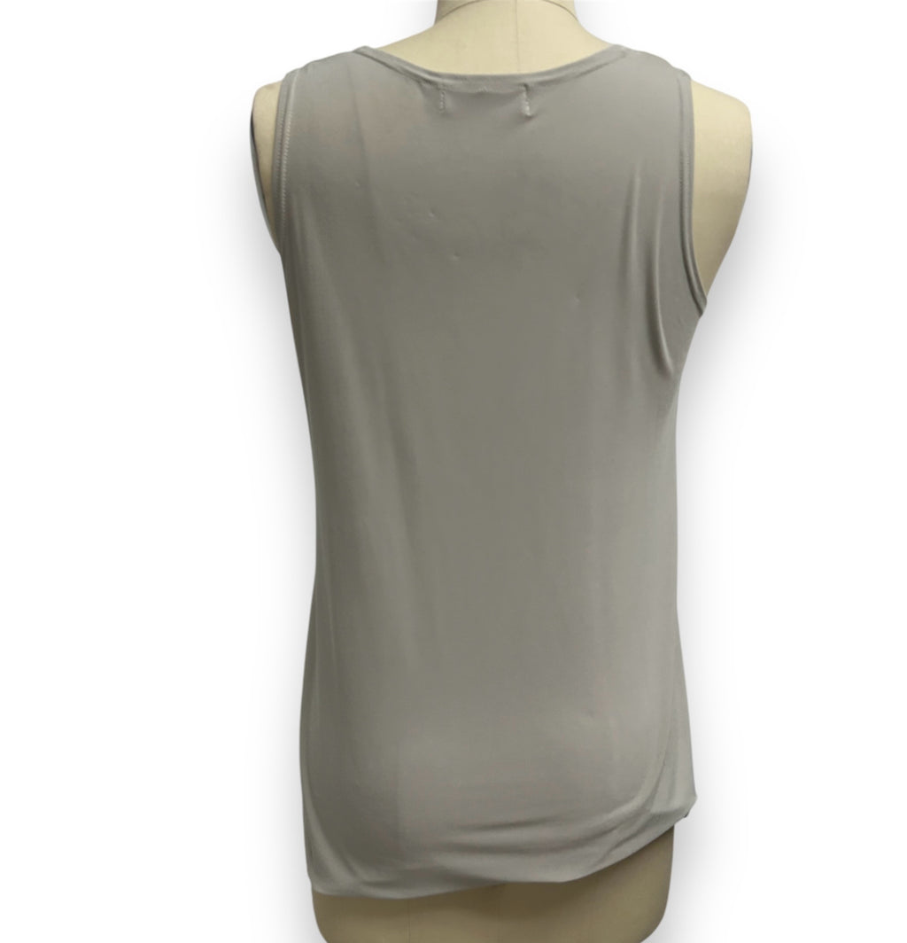 SYMPLI TAUPE FRINGE TANK CARDIGAN WRAP SET SIZE 6