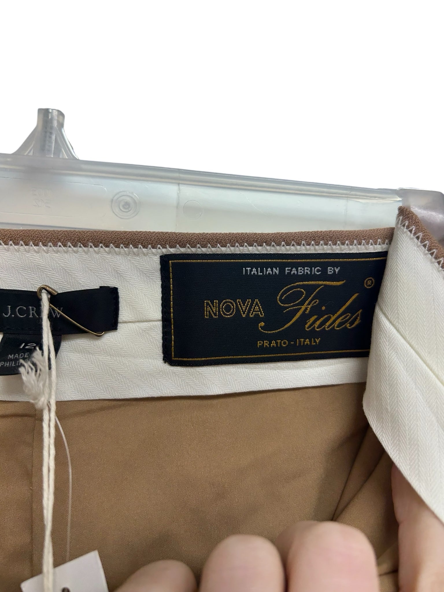 JCREW WILLA FULL LENGTH WOOL BLEND STRAIGHT LEG CAMEL PANTS SIZE 12