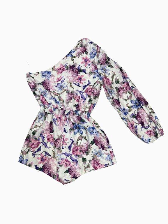 CAMI SCOUT ROMPER CLEMATIS FLORAL LINEN SIZE: S