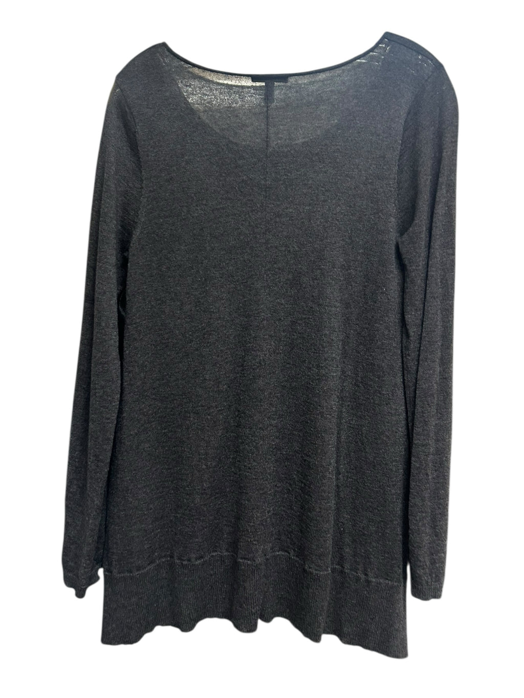 EILEEN FISHER CHARCOAL GRAY ALPACA WOOL BLEND SCOOP NECK SWEATER SIZE SMALL