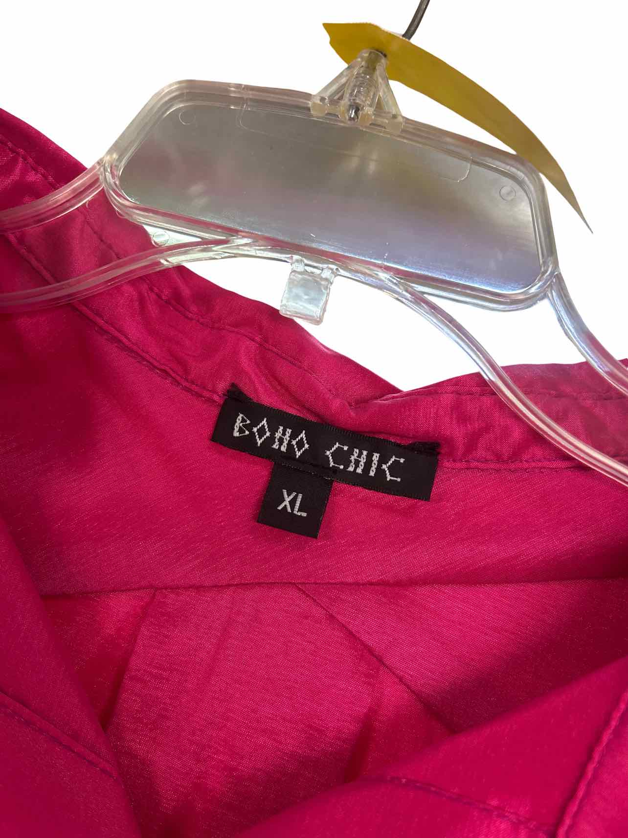 BOHO CHIC SATIN BUTTON DOWN SIZE: XL