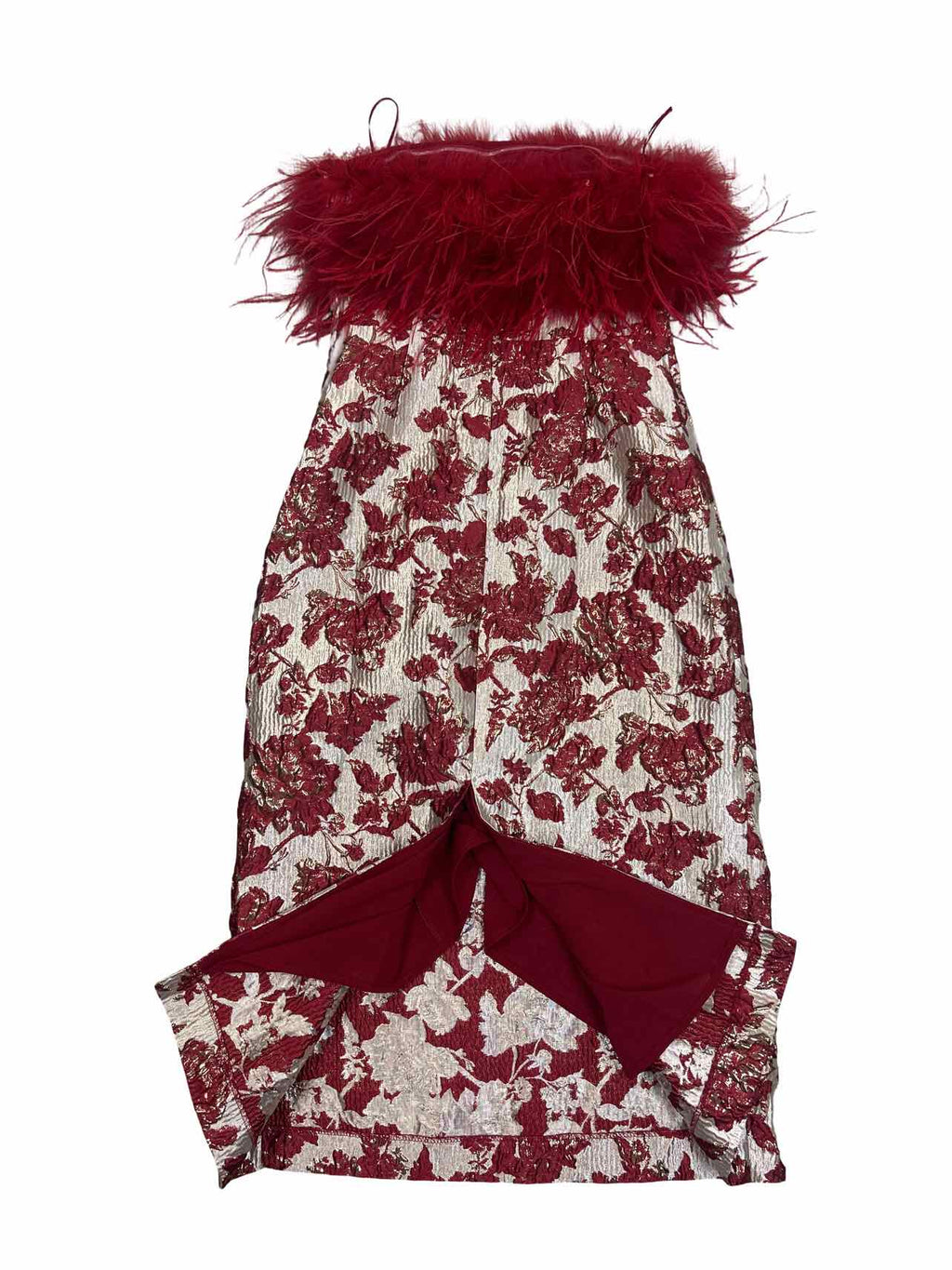 TUCKERNUCK HYACINTH HOUSE REINA JACQUARD FEATHER BODICE STRAPLESS DRESS SIZE: M
