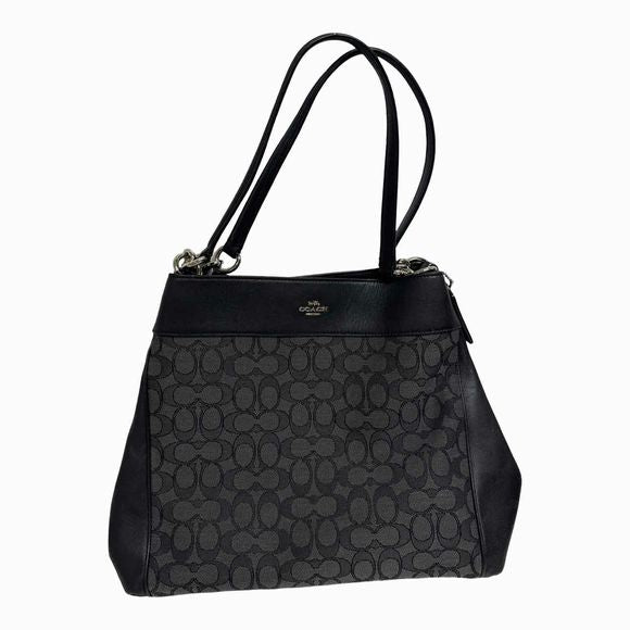 COACH F27579 LEXIE BLACK SHOULDER BAG IN SIGNATURE JACQUARD