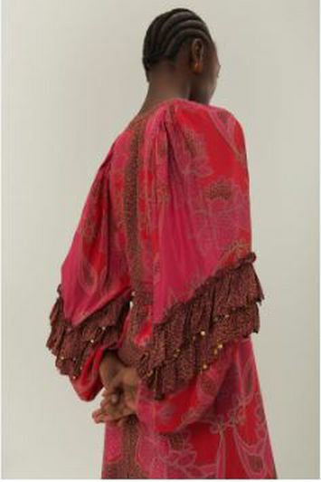NWT ANTHRO FARM RIO FLORAL GLAM SCARF MAXI DRESS PINK SIZE SMALL