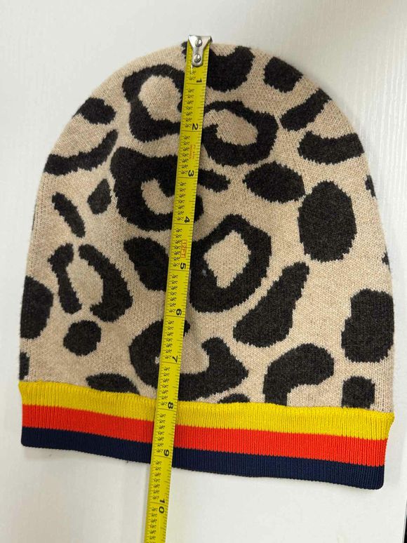 KUHL GENIUS CASHMERE BLEND BEANIE HAT IN LEOPARD PRINT