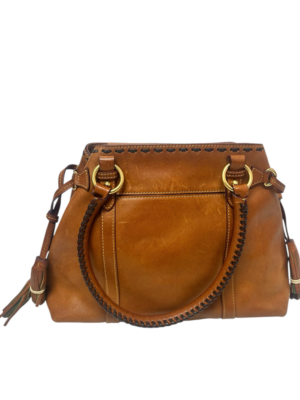 DOONEY AND BOURKE FLORENTINE VACHETTA LEATHER SHOULDER BAG