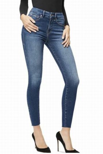 GOOD AMERICAN GOOD WAIST CROP HIGH WAIST SKINNY JEAN RAW HEM B331 SIZE: 6