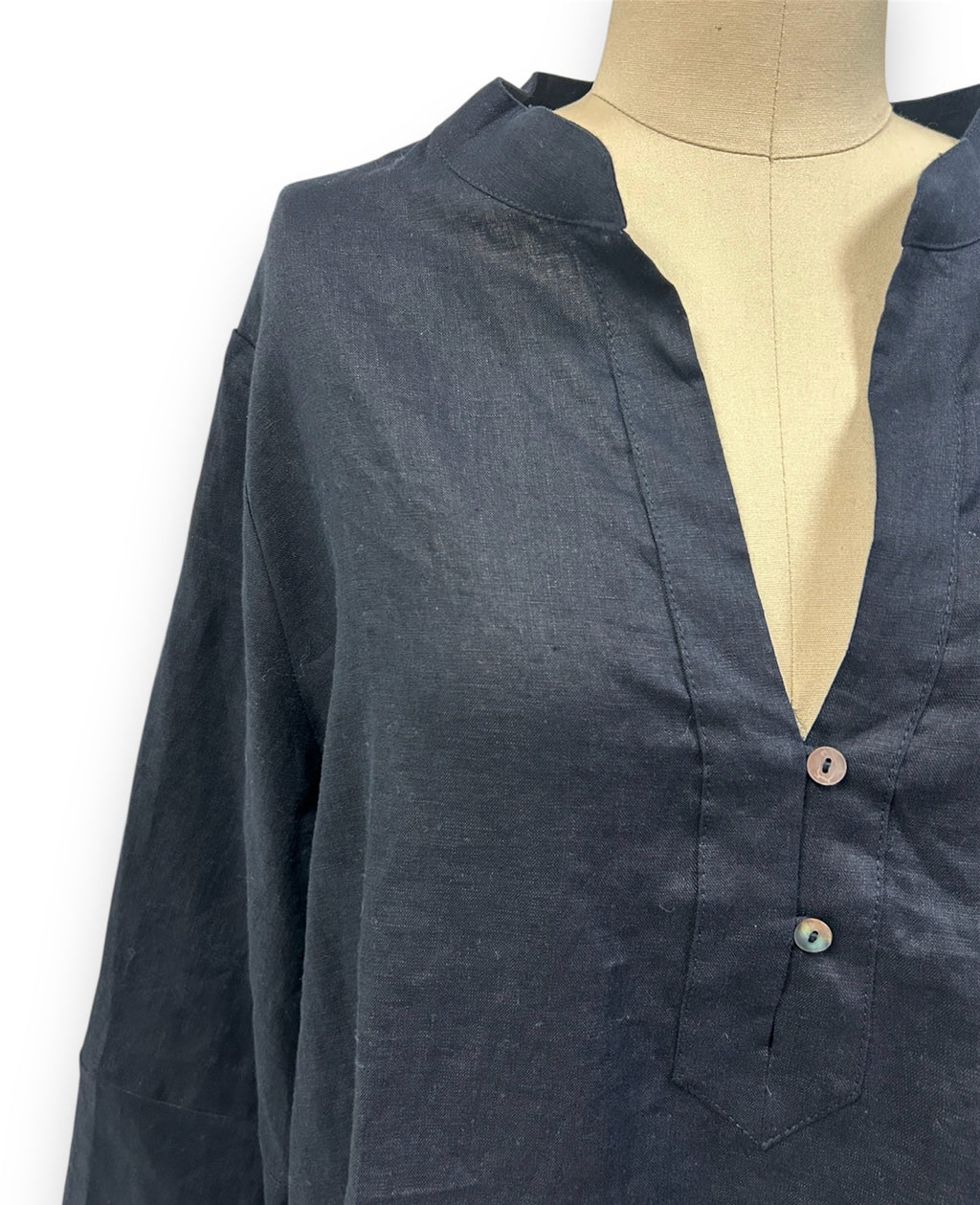 TUCKERNUCK INDIA HICKS NAVY LINEN ELEUTHERA POPOVER SIZE 2XL