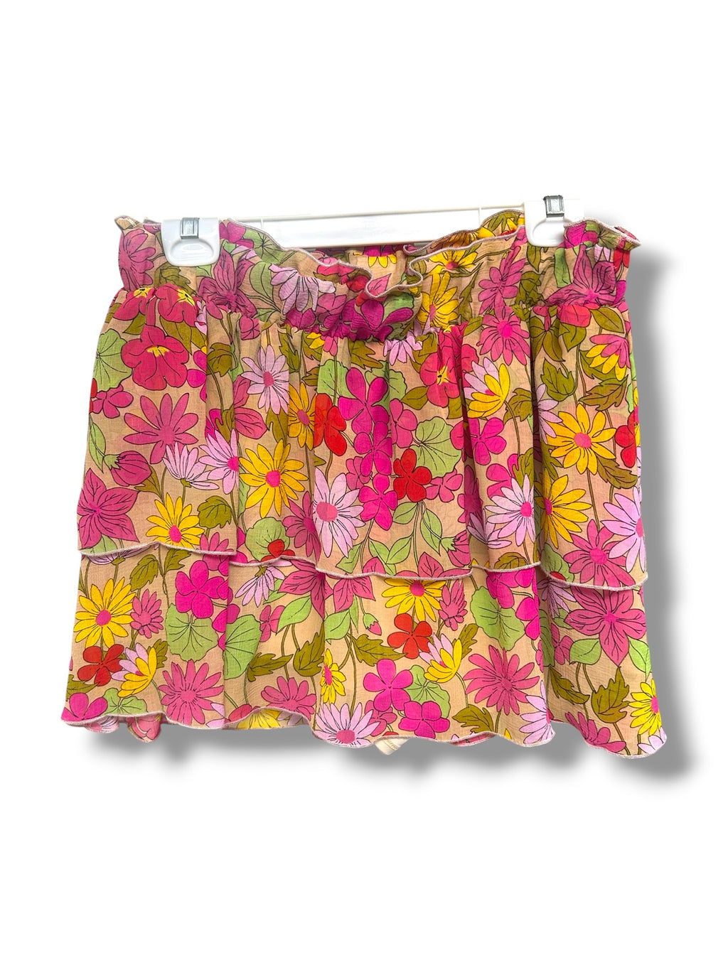 SHOW ME YOUR MUMU AIDEN RUFFLE FLORAL DITZY MINI SKIRT SIZE LARGE