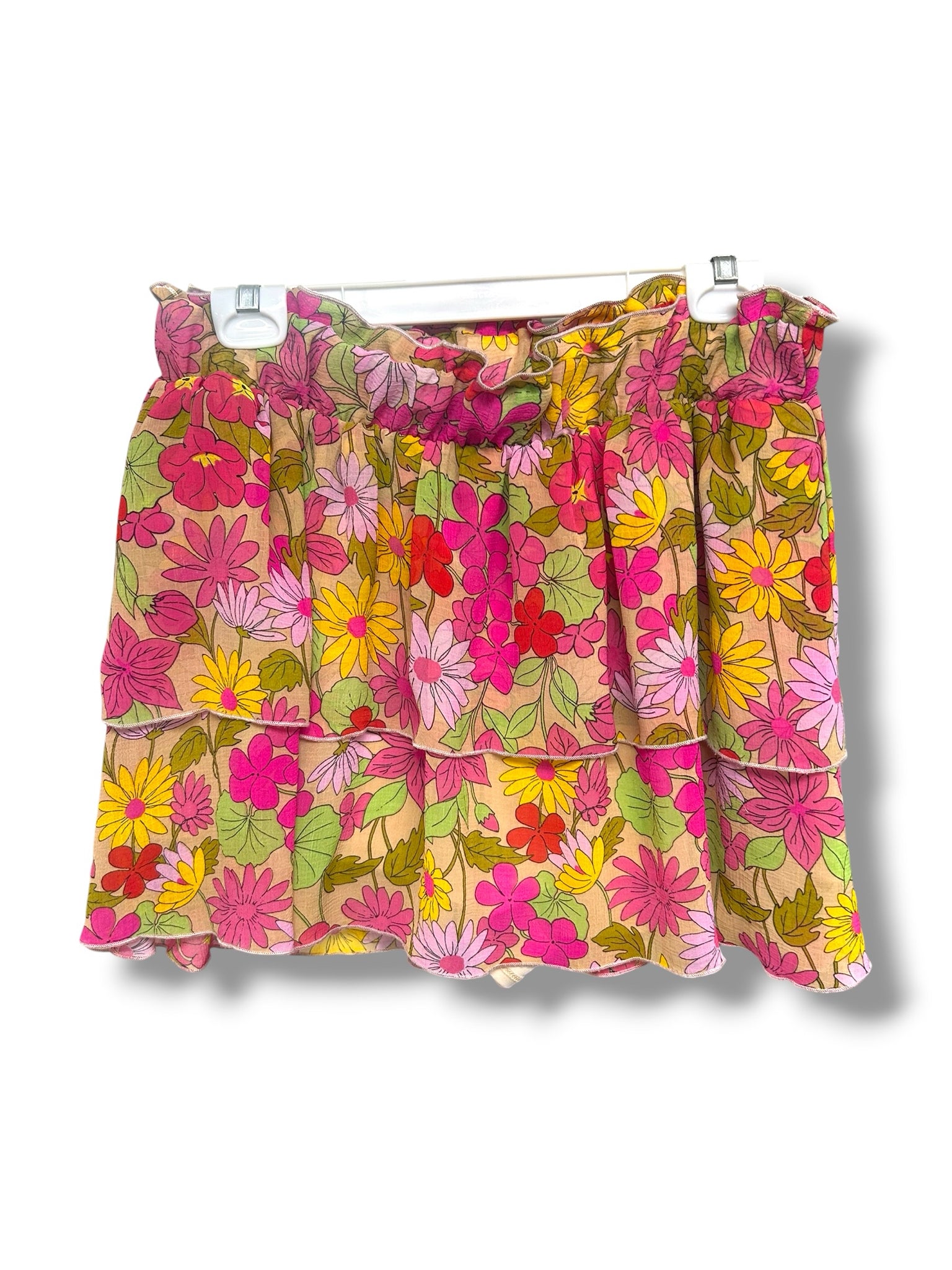 SHOW ME YOUR MUMU AIDEN RUFFLE FLORAL DITZY MINI SKIRT SIZE LARGE