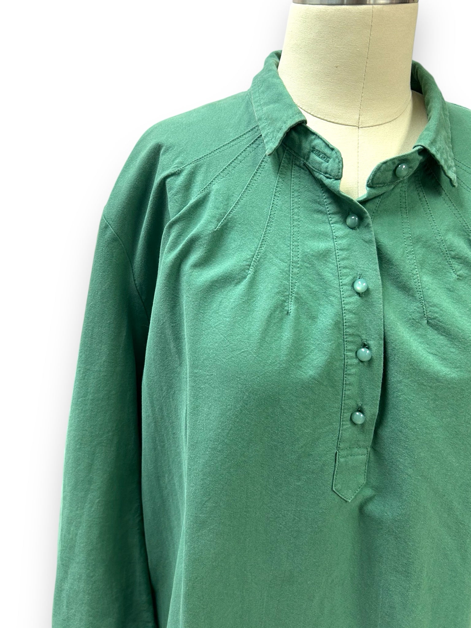 POMANDER PLACE POLLY GREEN LONG SLEEVE SHIRT DRESS SIZE XXL