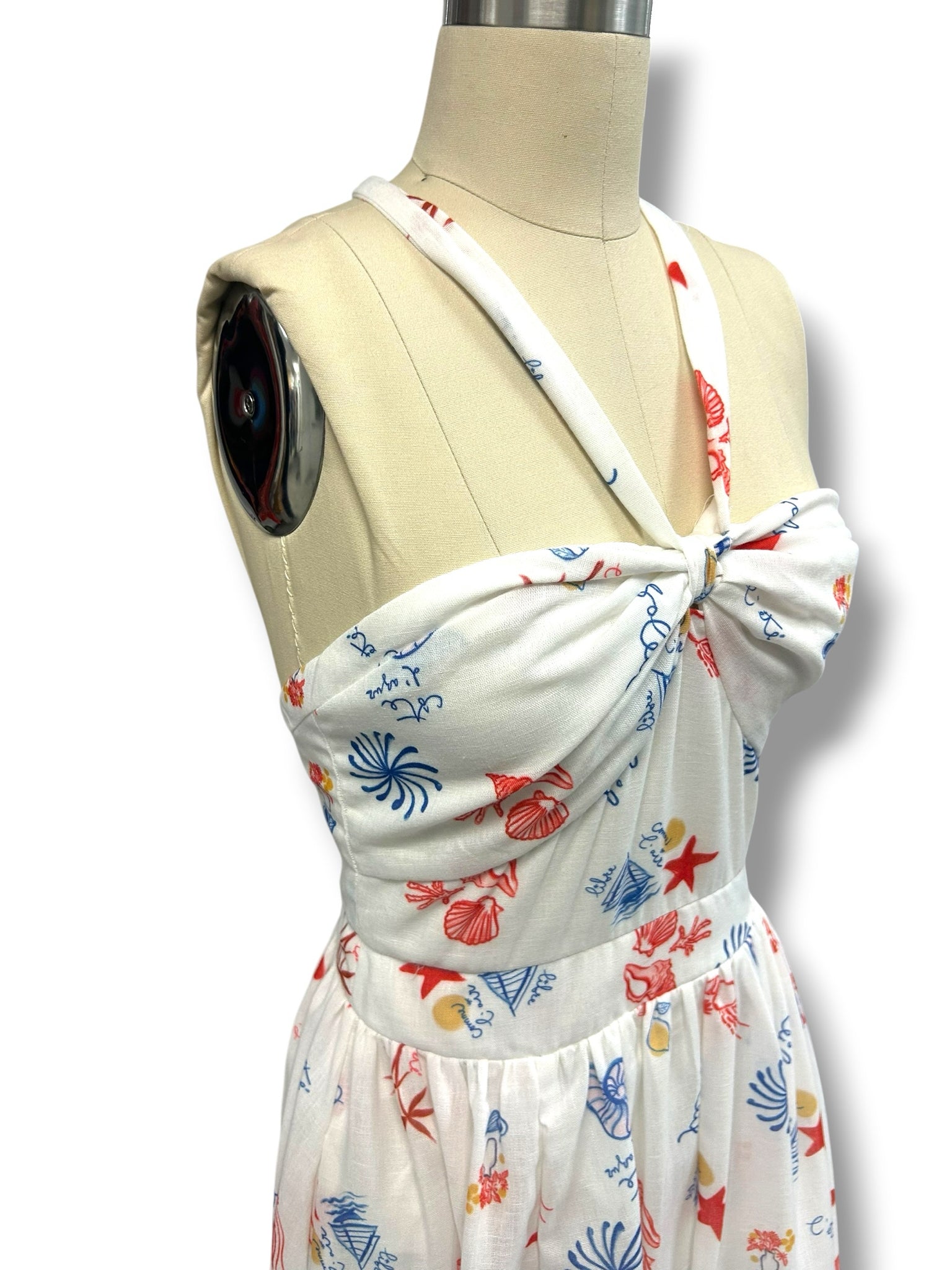 NWT LINE+DOT REETA MIDI HALTER NAUTICAL MAXI DRESS SIZE SMALL