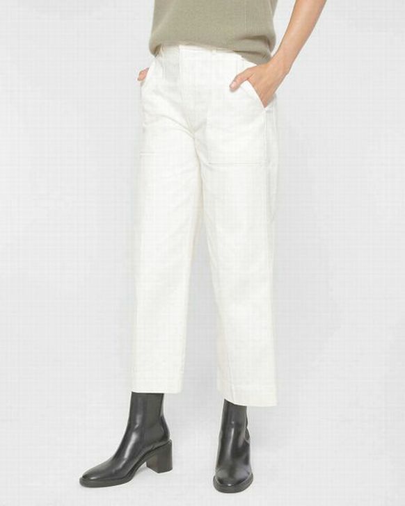 CLUB MONACO NEW! UTILITY WIDE LEG CREAM  PANTS  SIZE 8