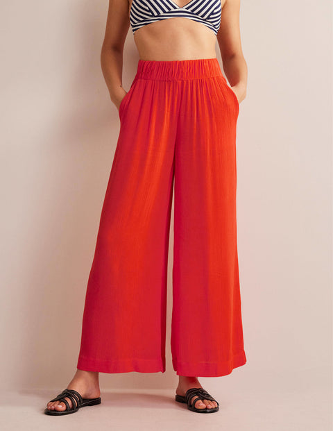 BODEN CRINKLE WIDE LEG TROUSER IN FIREWORK SIZE: 6