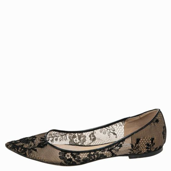 JIMMY CHOO ROMY LACE MESH BALLET FLAT SIZE: 38