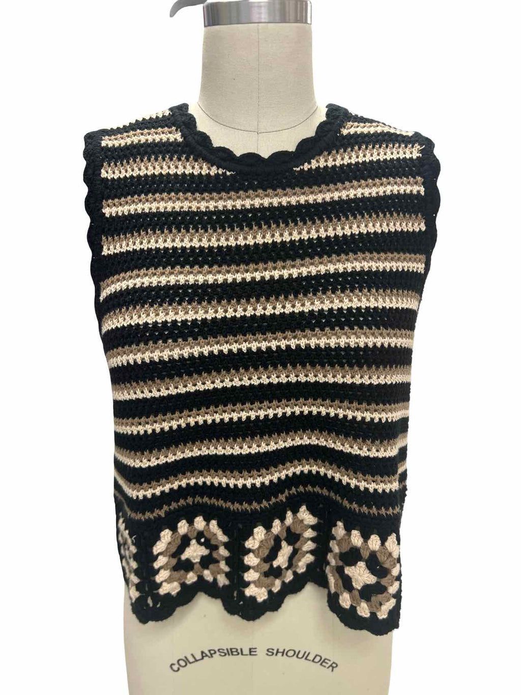 RAILS CROCHET HAZEL TANK GRANNY SQUARE HEM SIZE: S