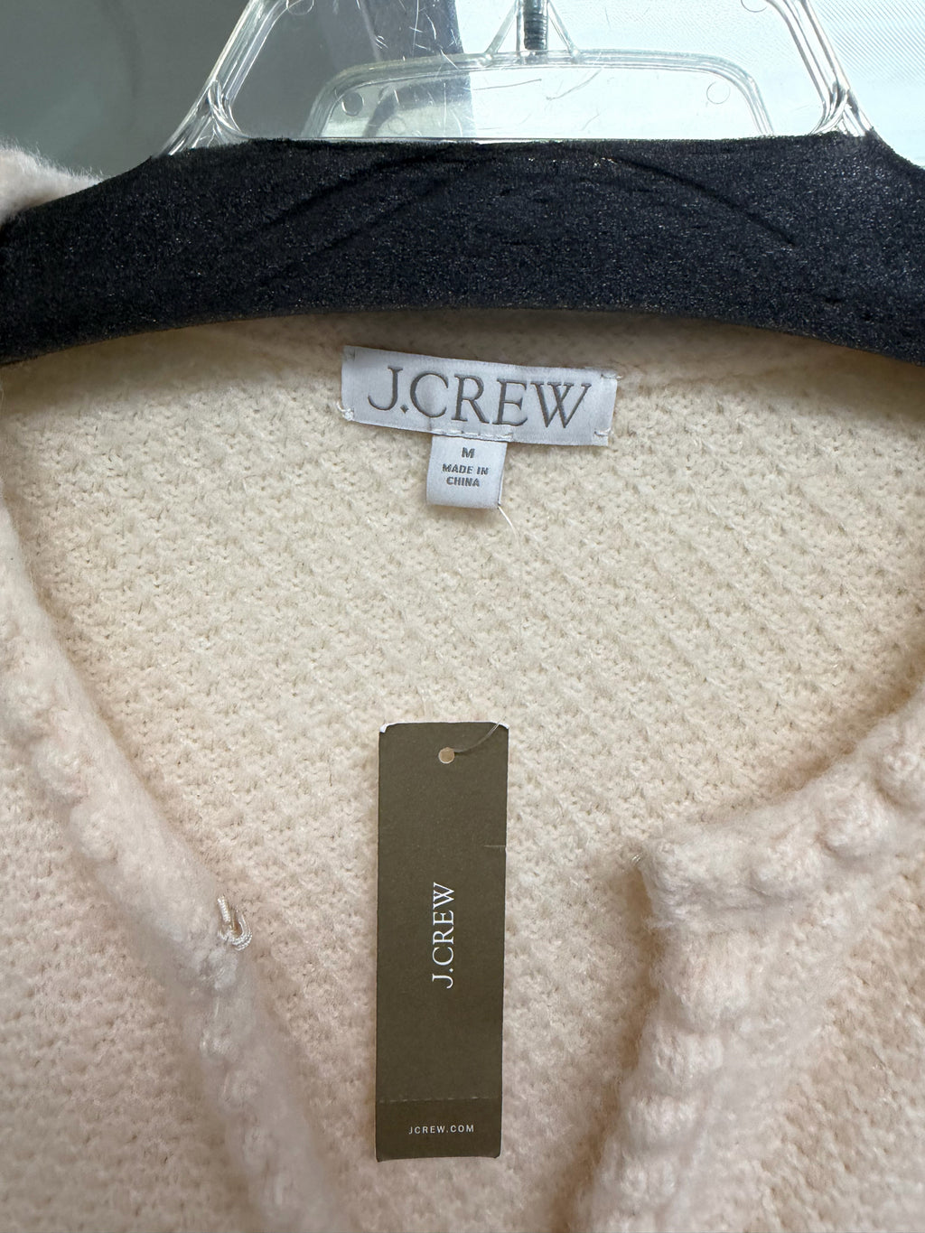 NWT J.CREW ODETTE EMBELLISHED WOOL ALPACA CREAM LADY SWEATER SIZE MEDIUM