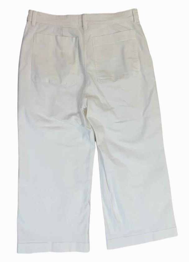 EVERLANE CROPPED WIDE LEG WHITE DENIM SIZE 16