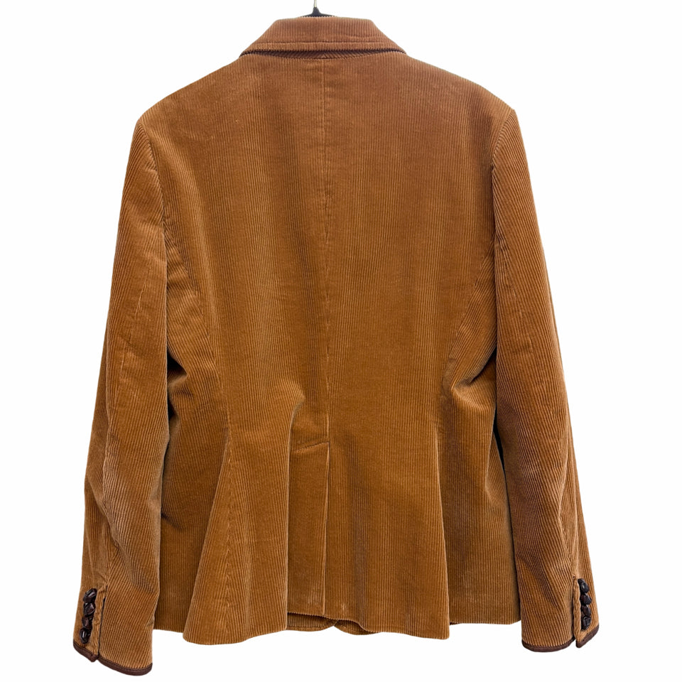 RALPH LAUREN VINTAGE CORDUROY LEATHER TRIMMED RIDING BLAZER SIZE 10