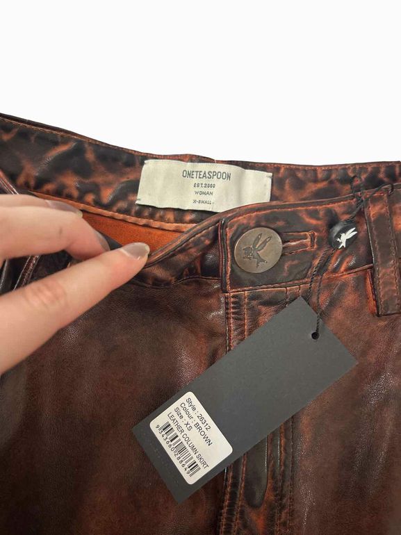 NWT FREE PEOPLE x ONE TEASPOON LEATHER COLUMN SKIRT SIZE: XS