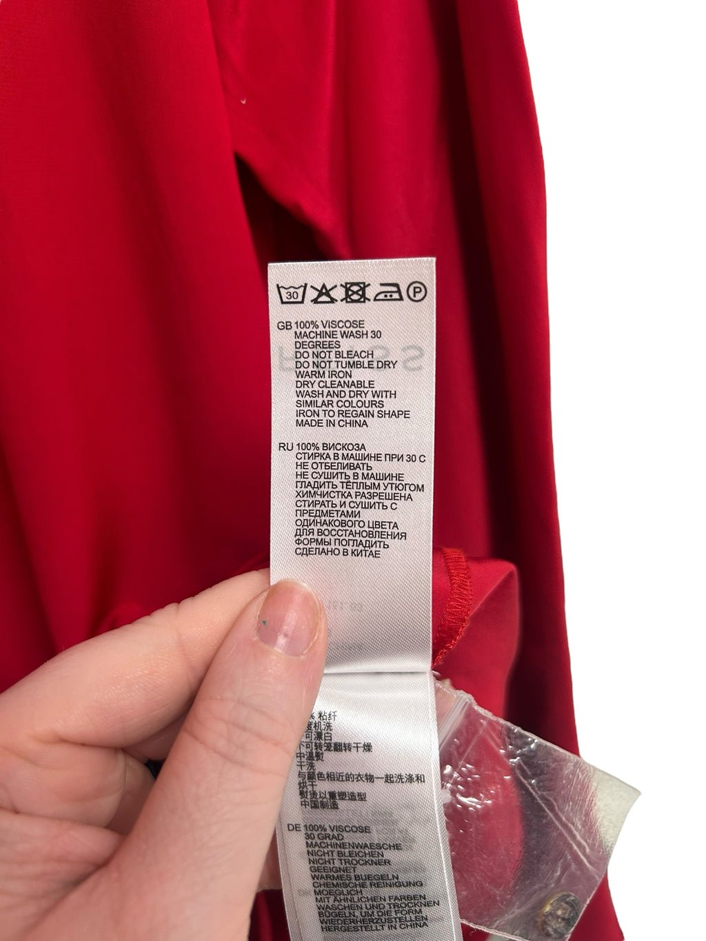 REISS HARRIS HIDDEN PLACKET RED LIGHTWEIGHT BLOUSE SIZE 8