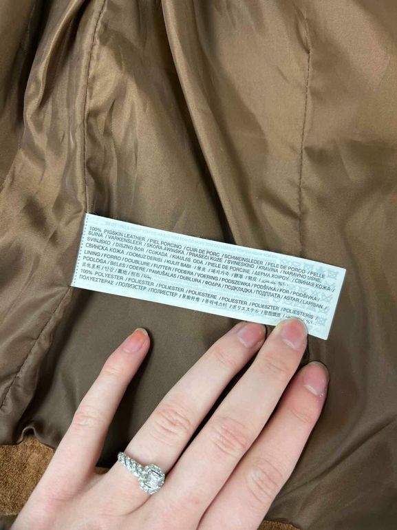 MANGO 100% SUEDE LEATHER CROP JACKET SIZE: S